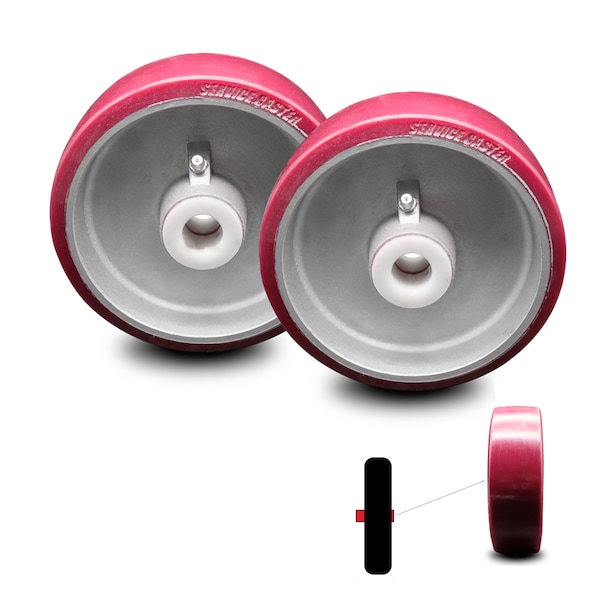 SCC - 6 in Poly Wheel - Replacement for Cheney Vertical Platform Lift Roller, 2PK